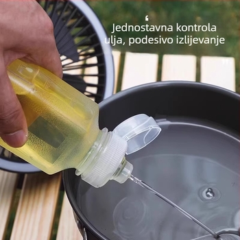 Prijenosna posuda za začine i ulje za vanjsku upotrebu: roštilj, putovanja, kampiranje i piknik; zatvorena posuda za začine s raspršivačem ulja