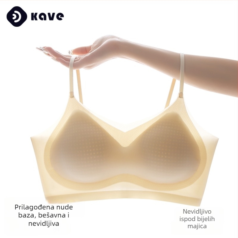 Nevidljivi push-up grudnjak od ice silk za male grudi, ljetni tanki naramenice