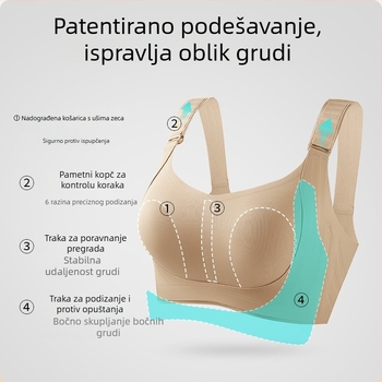 Runwei bešivni grudnjak za žene s velikim prsima – dizanje, oblikovanje bočnih grudi, protiv opuštanja, podesive naramenice