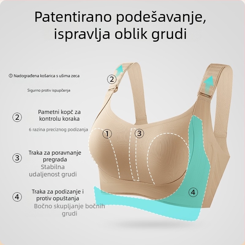 Runwei bešivni grudnjak za žene s velikim prsima – dizanje, oblikovanje bočnih grudi, protiv opuštanja, podesive naramenice