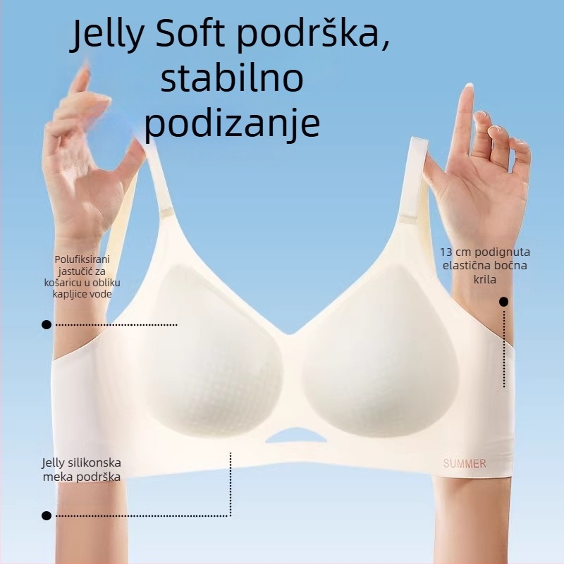 Ljetni grudnjak za manje grudi, push-up efekt, tanak i prozračan, bezšiven, bez čeličnih krugova, nježna podrška, protiv opuštanja grudi