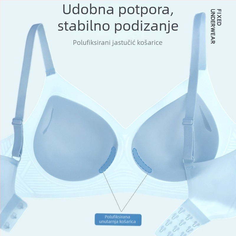 2-djelni poklon paket, 5A antibakterijski, osjećaj ledene kože 2.0, ultra tanak, prozračan, bešiv push-up grudnjak za žene