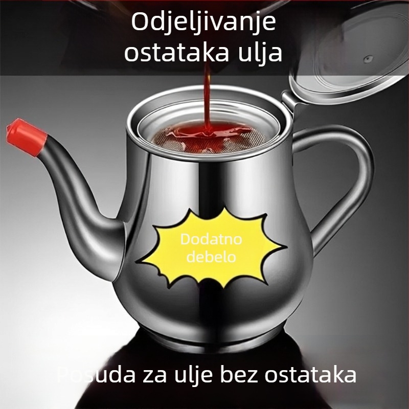 Posuda za ulje od 316 nerđajućeg čelika, kuhinjska posuda za filtriranje ulja s odvajanjem ostataka