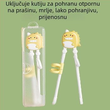 Dječje štapiće za učenje – set za obuku s protivkliznom drškom i vodilicom za pozicioniranje, u kutiji