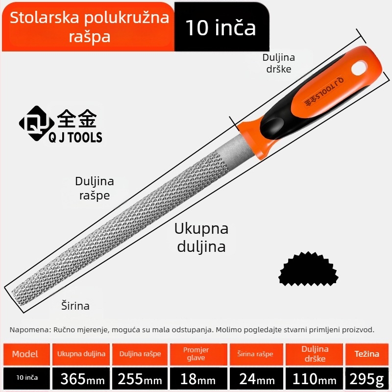Set pilnika za obradu drveta: plosni, polukružni i kružni pilnik za brušenje i poliranje mahagonijskog tvrdog drveta
