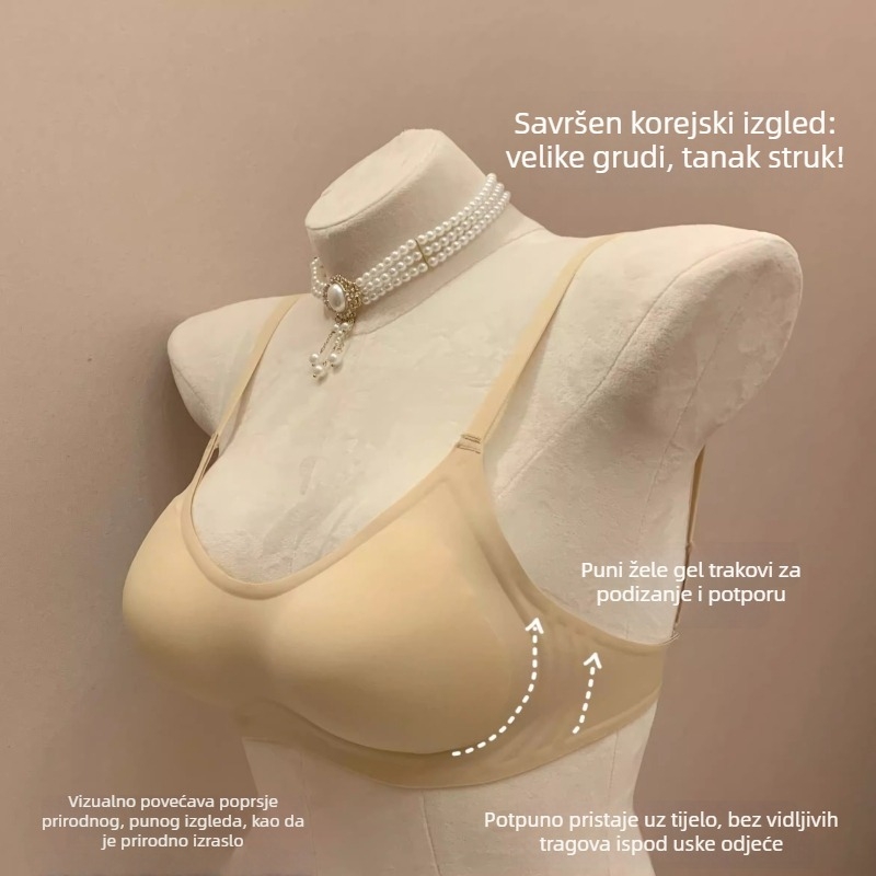 Bezšivni push-up grudnjak s vanjskim proširenjem, U-back dizajn, bez žice, 3/4 košarica, najlon