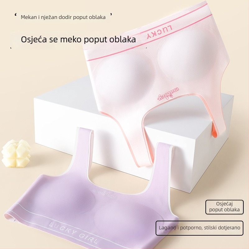 Bezšivni top za djevojčice s lijepim leđnim dizajnom, sportska grudnjak za učenice, tube top