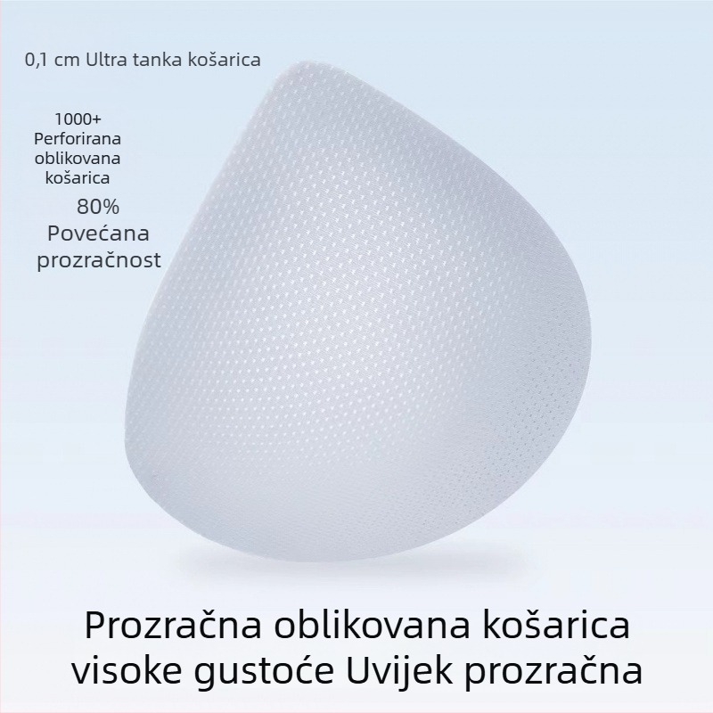 Ultra-tanki grudnjak od ice-silk s V-izrezom, bezšivne košarice, fiksni naramenice i lijepa leđa