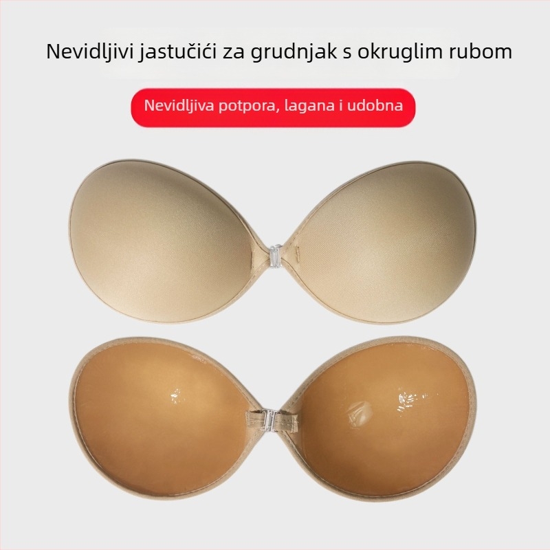 Patch za grudi s okruglim čašicama i rubom za podizanje, bez naramenica, samoljepljivi, prednje kopčanje, nevidljiv i prozračan za male grudi
