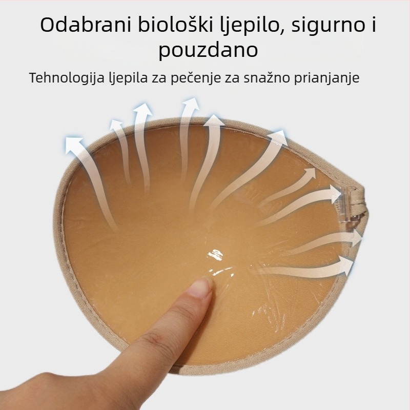 Patch za grudi s okruglim čašicama i rubom za podizanje, bez naramenica, samoljepljivi, prednje kopčanje, nevidljiv i prozračan za male grudi