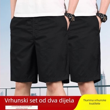 Muške ljetne capri šorceve, jednobojne, opuštenog kroja, s velikim džepovima, do koljena, lagane