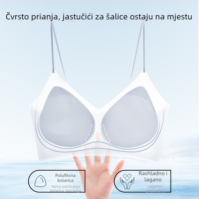 Nova grudnjak s mirisom kamelije, tanak i hlađenje, bez žice, push-up, bez šavova, lijep stražnji dio