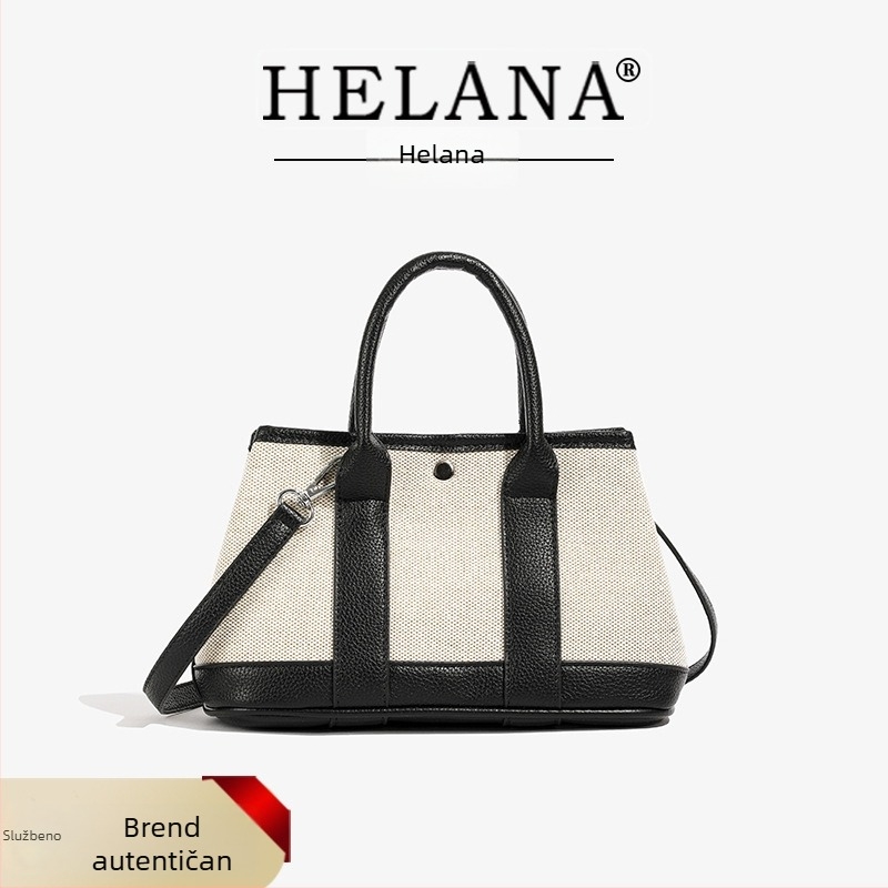 Ženska tote torba od platna s patchworkom, elegantan veliki kapacitet, korejskog stila