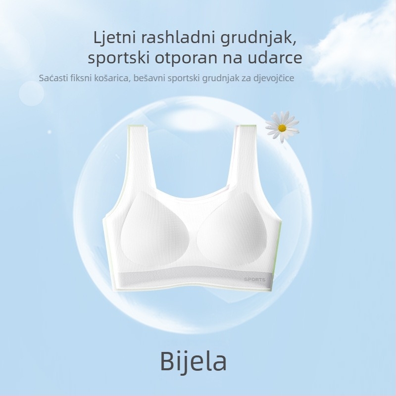 Bešavni grudnjak-vest za djevojčice 12–16 godina, lagan materijal Ice Silk