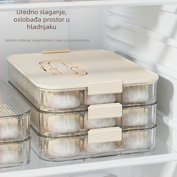 Plastična kutija za knedle, višeslojna kutija za pohranu u kuhinji, prehrambena kvaliteta