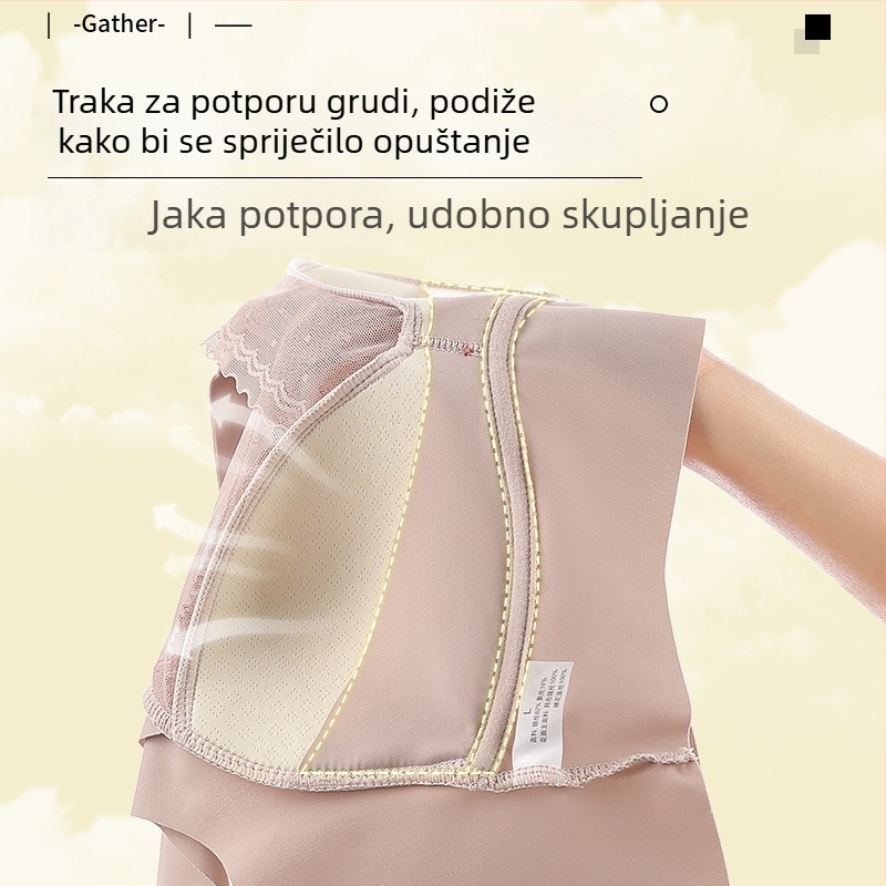 Bešiv grudnjak za ljeto, bez žice, s punim košaricama, glatko leđa, oblikovanje tijela, plus veličina
