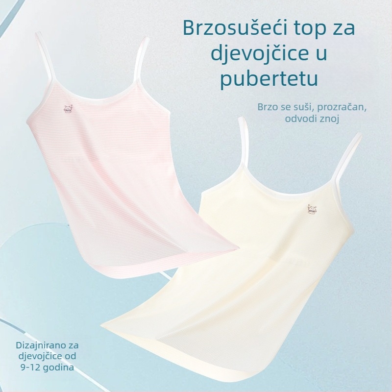 Trening grudnjak i bezrukavni top za djevojčice u ranoj fazi razvoja, prva etapa, 9–14 godina