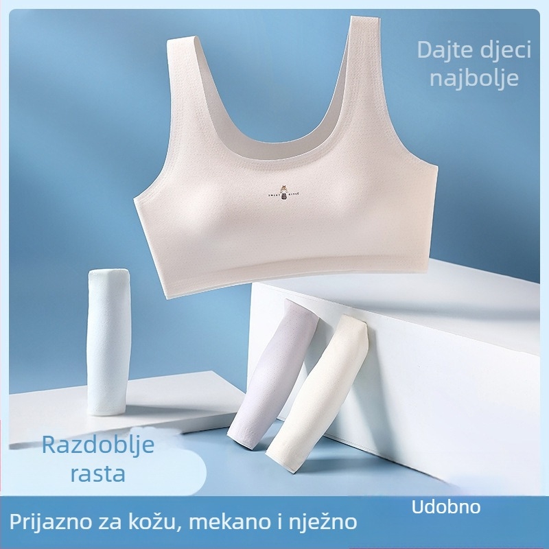 Grudnjak za djevojčice u stilu vestice, prozračan s oblikovanim košaricama, za uzrast 12–15 godina, Faza razvoja II