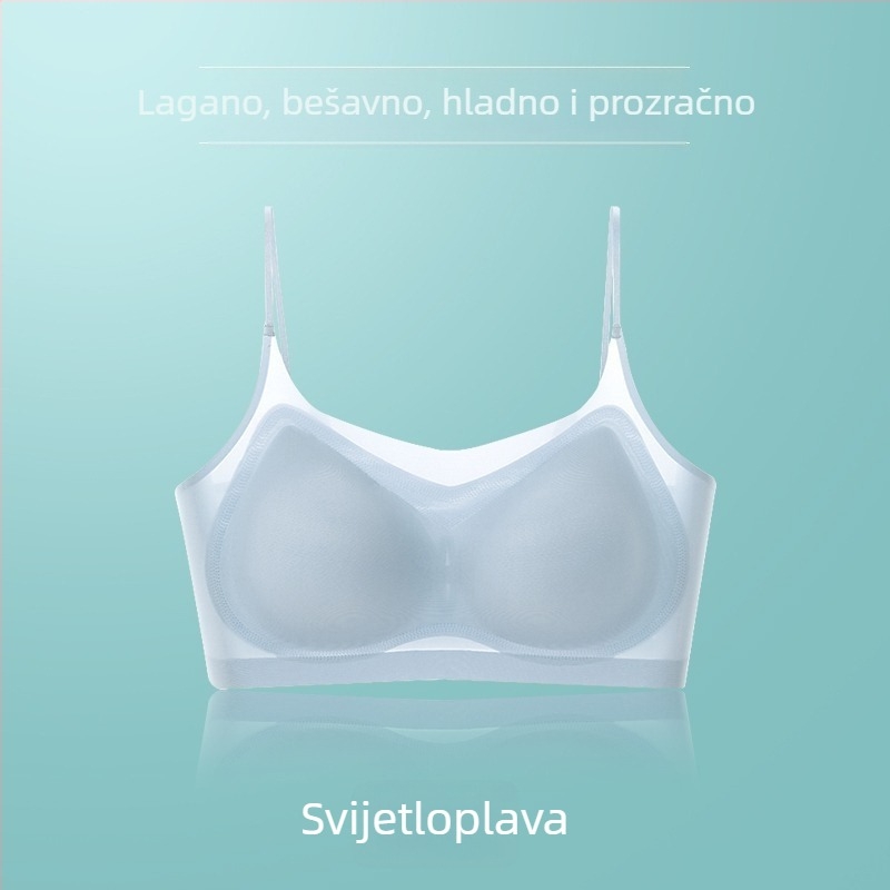 Ženski grudnjak od ledenog svile, bez žice, ultra tanak, za male grudi, osvježavajući udoban, nevidljivi sportski grudnjak