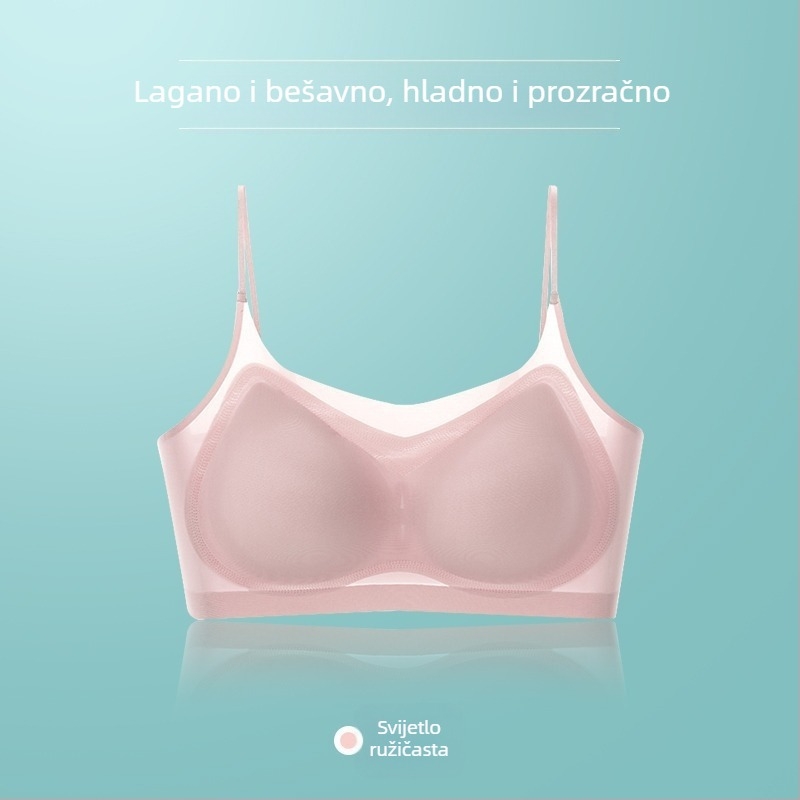 Ženski grudnjak od ledenog svile, bez žice, ultra tanak, za male grudi, osvježavajući udoban, nevidljivi sportski grudnjak