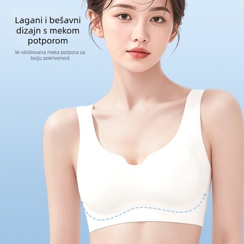 Jednokratna bešavna grudnjak od Ice Silk s push-up efektom, protiv spuštanja, tanak ljetni sportski top stil, velika veličina