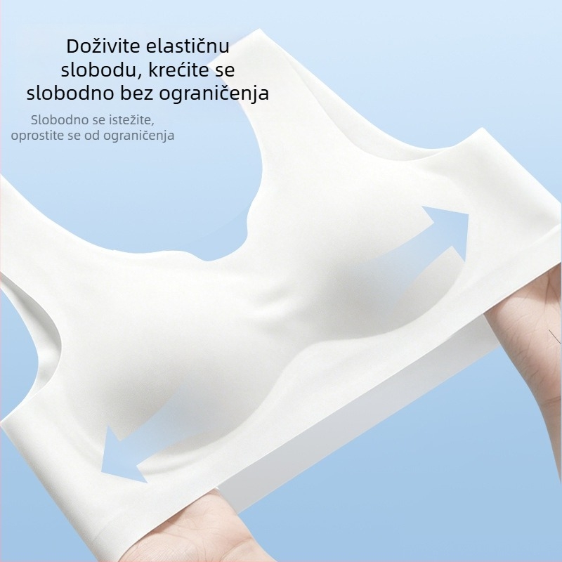 Jednokratna bešavna grudnjak od Ice Silk s push-up efektom, protiv spuštanja, tanak ljetni sportski top stil, velika veličina