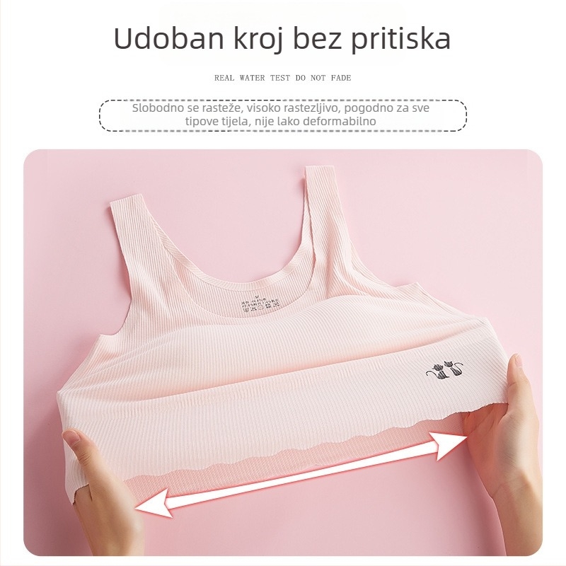 Pamukasti produženi grudnjak za djevojčice 13–18 godina, bez žica, s punim čašicama, pamuk podstava