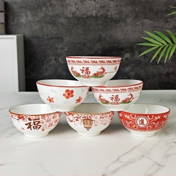 Porcelanske zdjelice promjera 3,6 inča, male zdjelice za umake i juhe, s bojom pod glazurom, kineski stil, za kućnu upotrebu