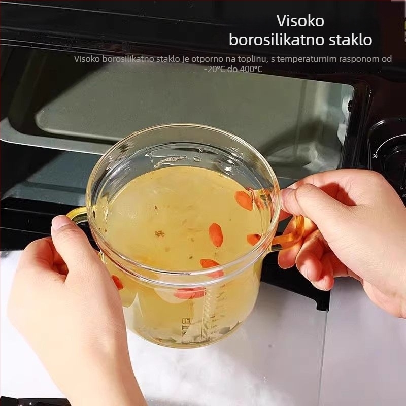 Staklena zdjela za parenje jaja s poklopcem, zdjela s dva držača, za dječje deserte, mikrovalno sigurna