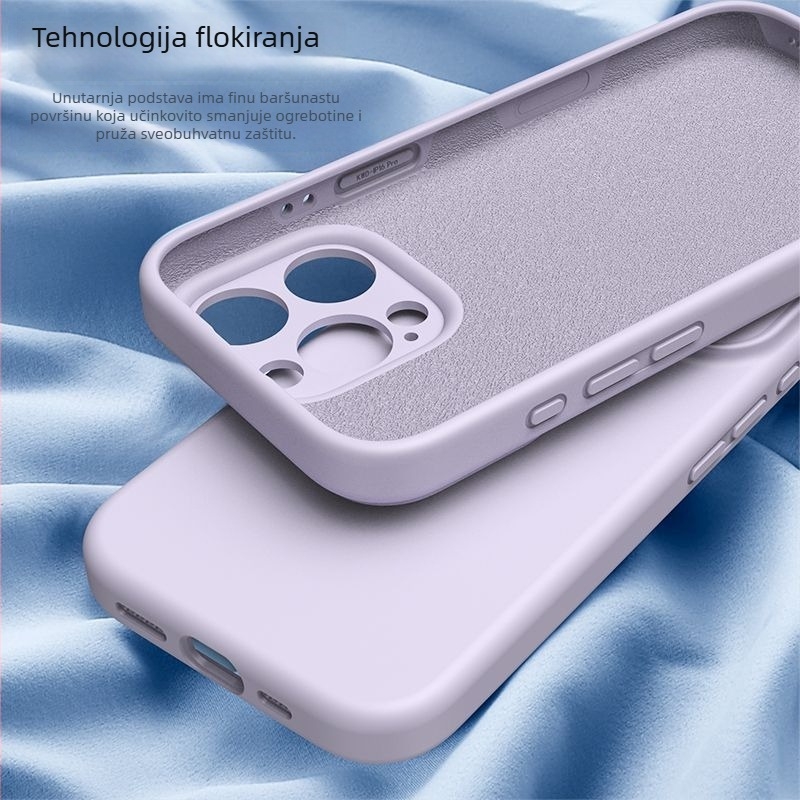 Maska za iPhone 17 Pro od tekućeg silikona – puna zaštita kamere, otporna na padove, precizni otvori, u bojama: žuta, siva, crna, antička bijela