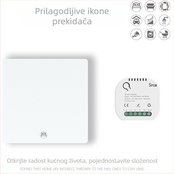 Bežični prekidač za kućno osvjetljenje, samostalno napajanje, 2/3/4-putni, 433MHz, tip 86, bez bušenja, samolijepljiva ugradnja