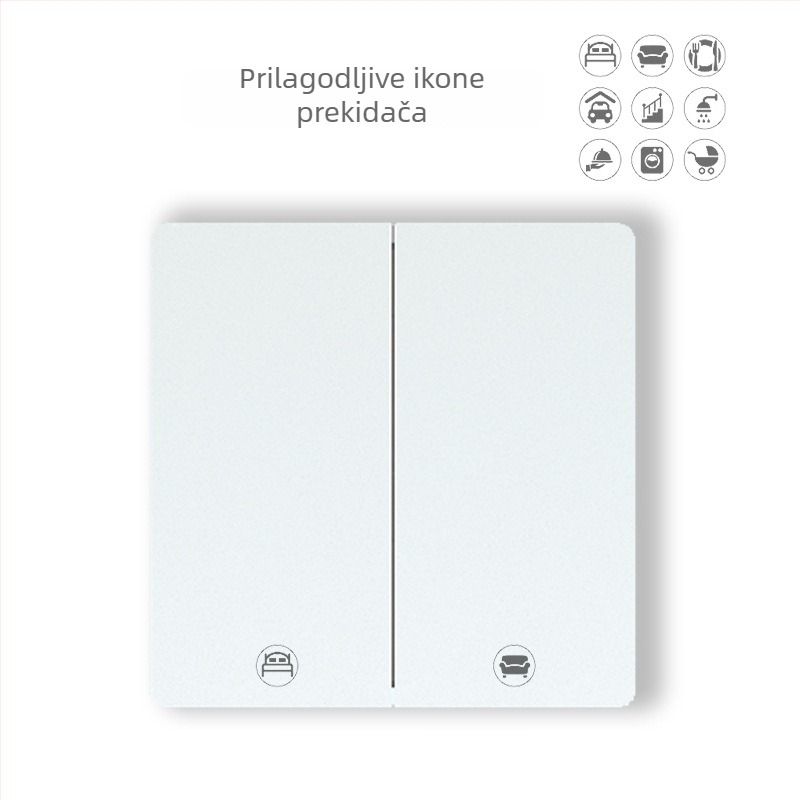 Bežični prekidač za kućno osvjetljenje, samostalno napajanje, 2/3/4-putni, 433MHz, tip 86, bez bušenja, samolijepljiva ugradnja
