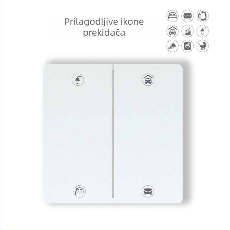 Bežični prekidač za kućno osvjetljenje, samostalno napajanje, 2/3/4-putni, 433MHz, tip 86, bez bušenja, samolijepljiva ugradnja