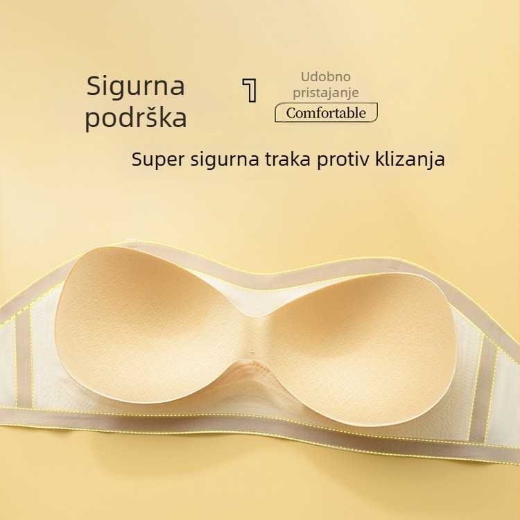Sutien bez naramenica, ljetni, anti-klizni, push-up za male grudi, nevidljiva zaštita