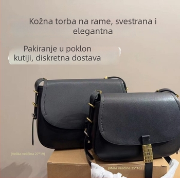 Ženska torba tipa sedlo, mala crossbody, od teleće kože, polukružnog oblika, magnetsko zatvaranje, za svakodnevnu upotrebu