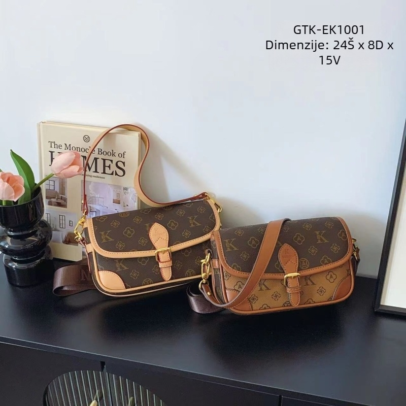 Ženska torbica iz serije s floralnim uzorkom, velika kapaciteta: Tote torba, Messenger torba, Saddle torba i Crossbody torba
