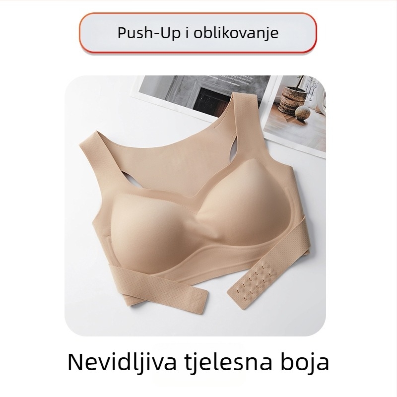 Bešivni nevidljivi grudnjak za male grudi s push-up efektom, prednje kopčanje, korekcija držanja i oblikovanje leđa, za žene