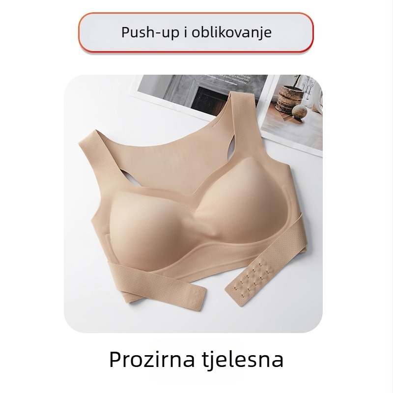 Bešivni nevidljivi grudnjak za male grudi s push-up efektom, prednje kopčanje, korekcija držanja i oblikovanje leđa, za žene