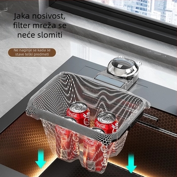 Filter za sudoper s usisnom mrežom – za pranje povrća i odvod ostataka