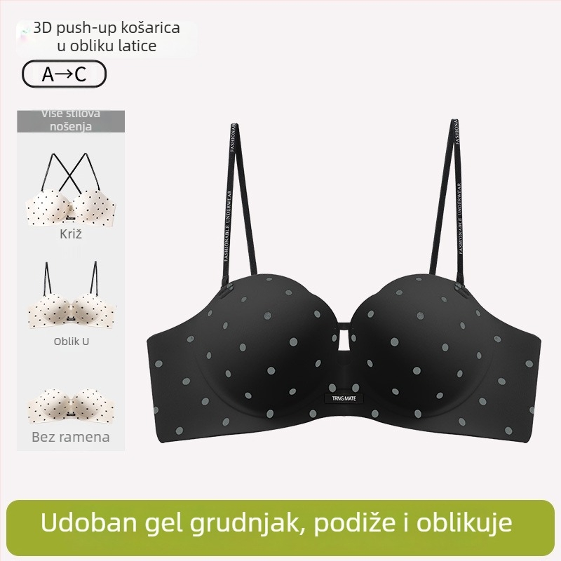 Bešiv grudnjak za male grudi, križni stražnji dizajn, podiže i oblikuje, skuplja bočne dojke