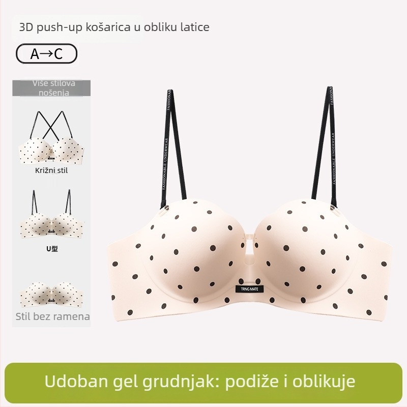 Bešiv grudnjak za male grudi, križni stražnji dizajn, podiže i oblikuje, skuplja bočne dojke