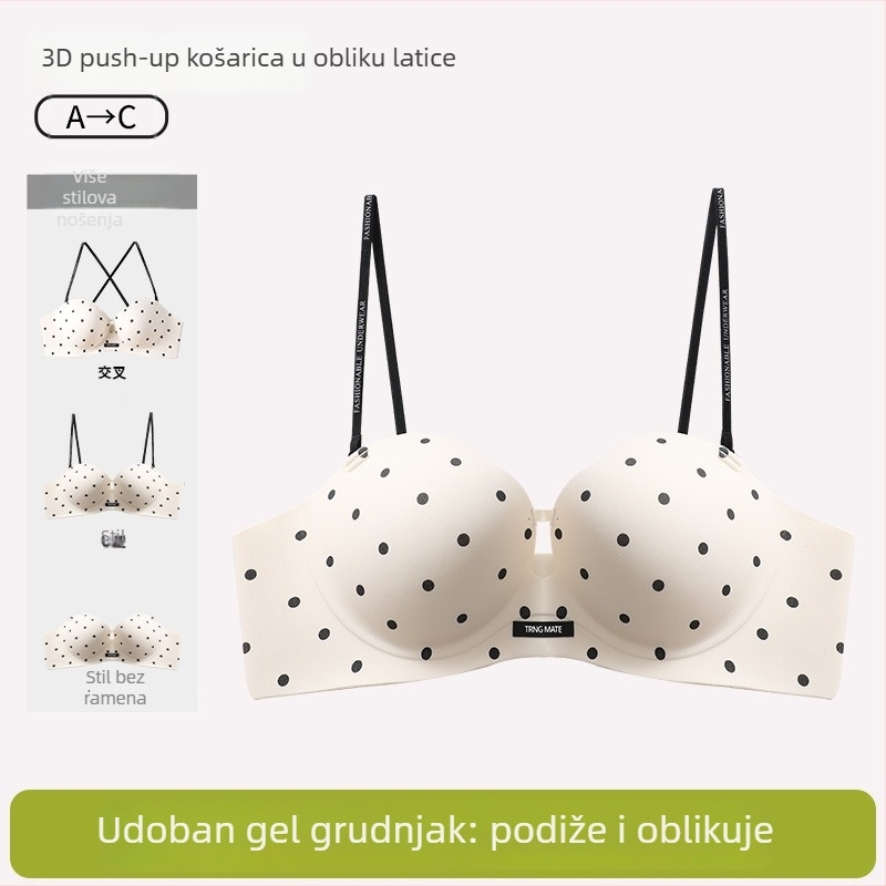 Bešiv grudnjak za male grudi, križni stražnji dizajn, podiže i oblikuje, skuplja bočne dojke