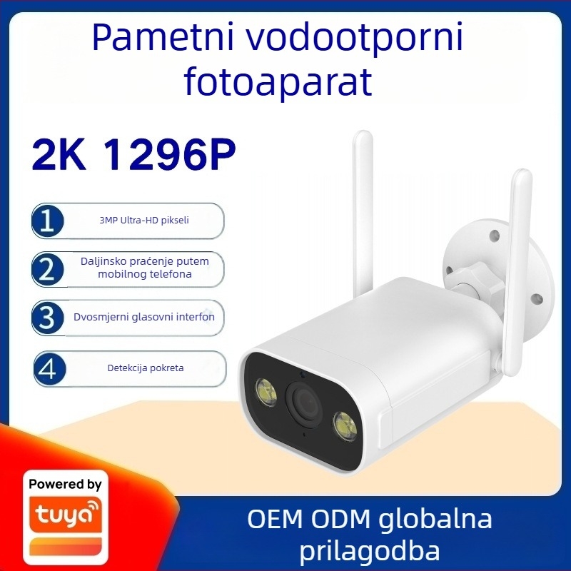 Vanjska vodootporna bežična kamera za nadzor s punim bojama noćnog vida, 1296p, 4 mm objektiv, Wi-Fi, graffiti stil