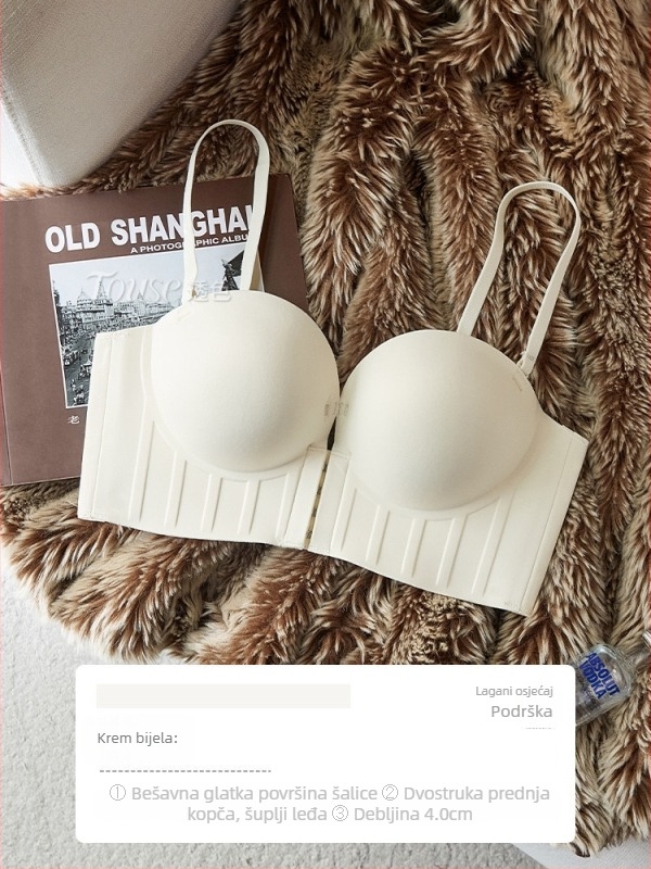 Urban Beauty Grudnjak s prednjim kopčanjem, otvoren leđa, za žene, male grudi, push-up, zgušnjavanje, nevidljiv ispod odjeće, crna