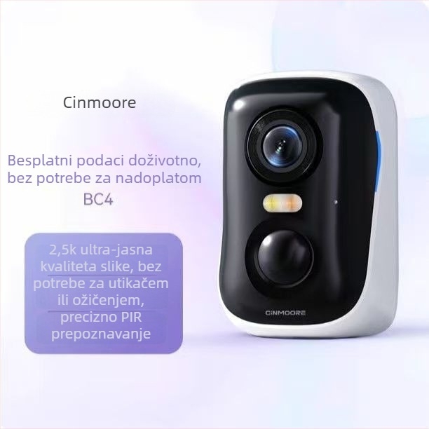BC4 kućna kamera s AI detekcijom, bežična, bez bušenja, unutarnja i vanjska upotreba, daljinsko praćenje uz 4G