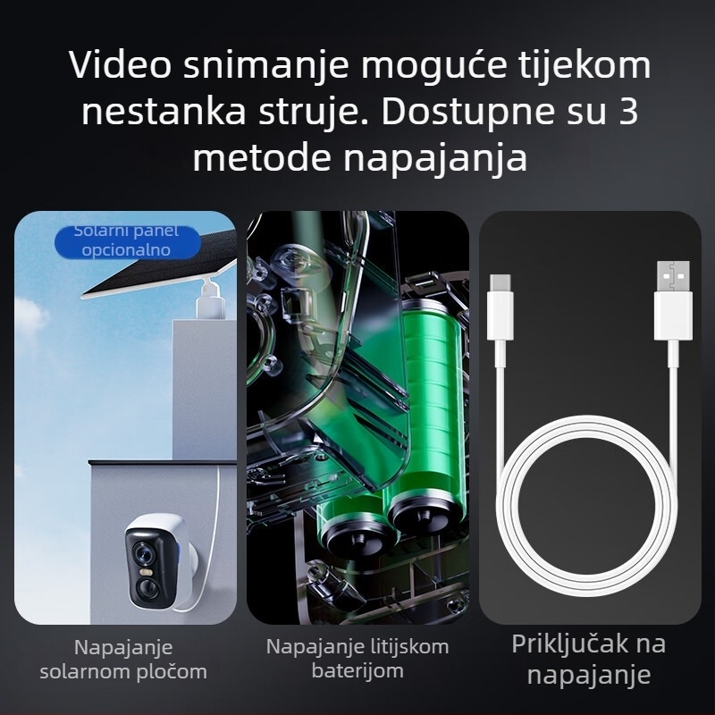 BC4 kućna kamera s AI detekcijom, bežična, bez bušenja, unutarnja i vanjska upotreba, daljinsko praćenje uz 4G