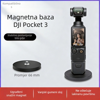 Magnetska stolna baza za DJI Pocket 3, držač za ogradu s vakuumskim čašom za akcijske kamere