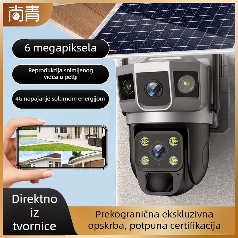 4G kamera s tri leće i tri zaslona, 360° panoramska rotirajuća kupolna kamera za HD nadzor