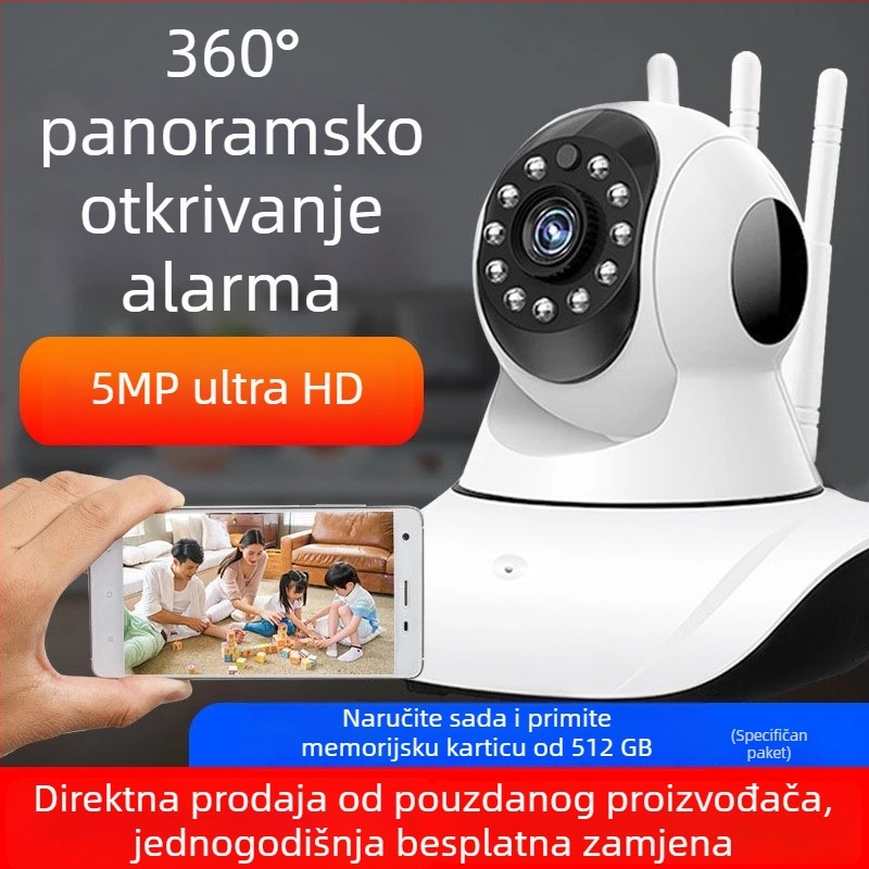 Bežična Wi-Fi kamera za kućno praćenje s daljinskim upravljanjem putem pametnog telefona, 1080p HD, noćni vid, V380Pro