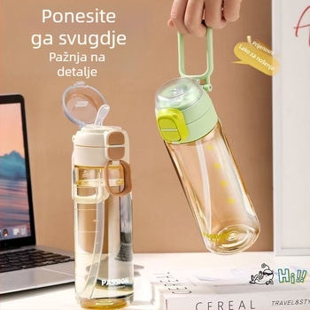 PPSU čaša za vodu s dvostrukom slamkom, prijenosna vanjska sportska čaša, otporna na visoke temperature